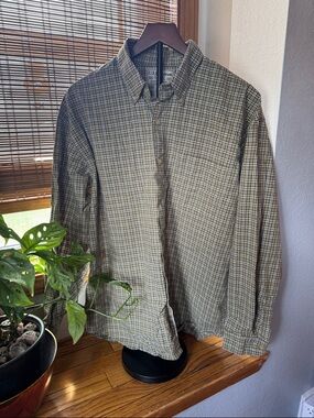 VTG 90’s LG U.S. Expedition USE Plaid Button Down Shirt Green Gorpcore